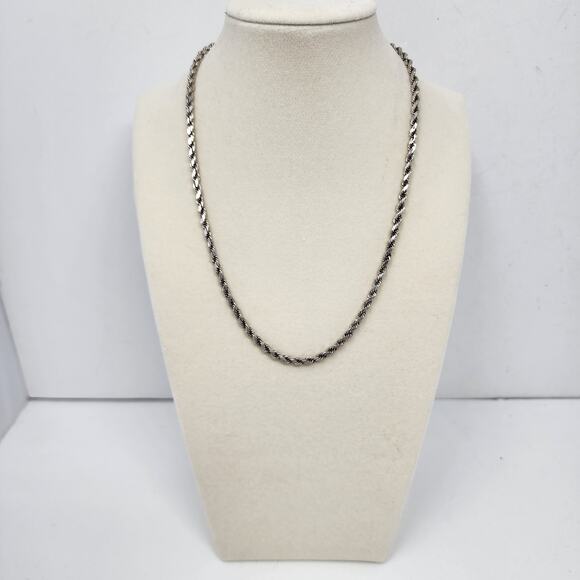 Vintage Sterling Silver Rope Chain - Picture 2 of 5
